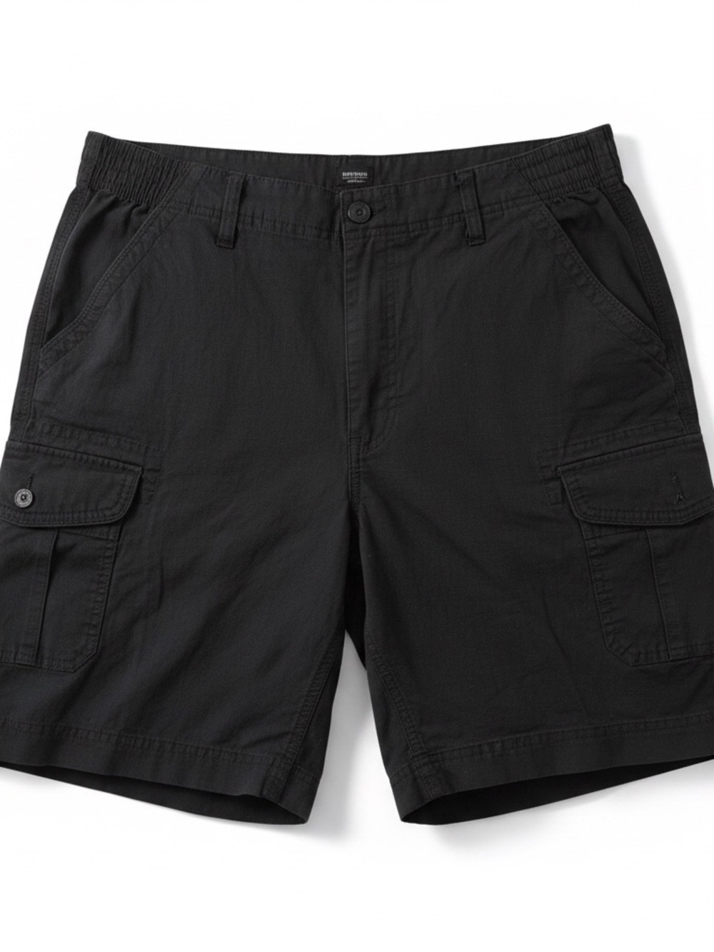 Buffalo David Bitton Black Men's Cargo Shorts with Flap Pockets